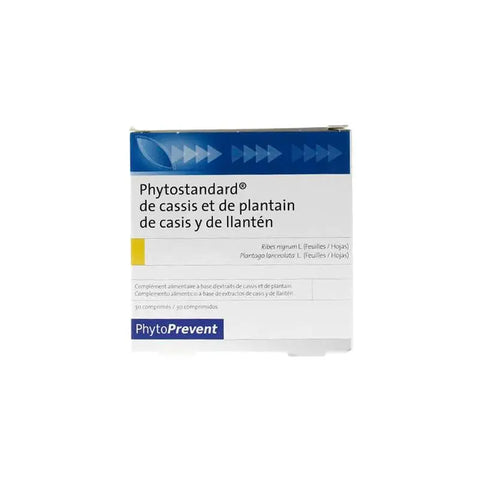 Pileje Phytostandar Casis Llanten 30 tablets bottle, herbal supplement with blackcurrant and plant extracts, from Jag Couture London New York.