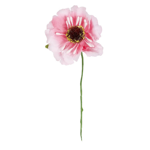 Pink flower decoration by Jag Couture London New York, 8.5 x 4.5cm, with detailed pink petals and green leaf accents.