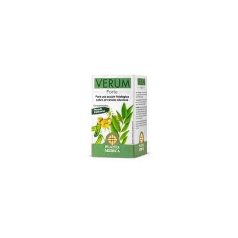 Planta Medica Aboca Verum Forte dietary supplement bottle with 80 capsules, displayed in a natural setting.