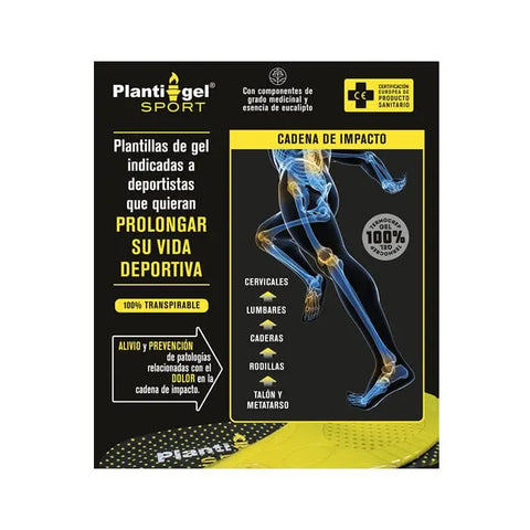 Jag Couture London-New York Plantigel Sport insoles for size 35-38, showing cushioned, supportive insoles designed for athletic comfort.