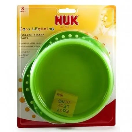 Easy learning plate with lid from Nuk by Jag Couture London-New York, featuring colorful design for young children.