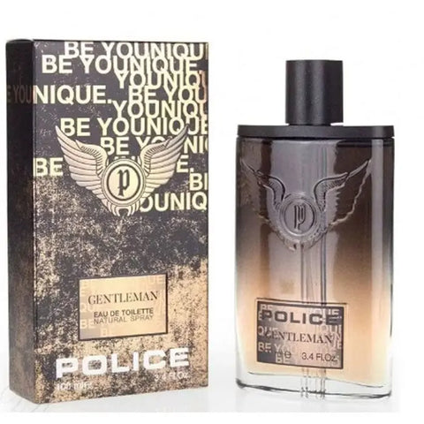 Police Gentleman Eau De Toilette spray 100ml by Jag Couture London with sleek bottle and elegant design.