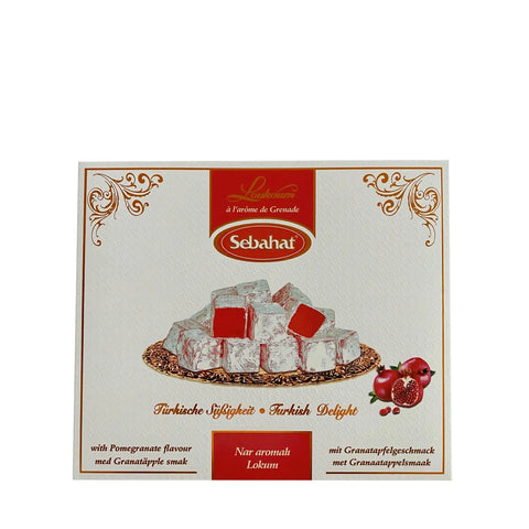 Pomegranate-flavored Turkish delight in a decorative gift box by Jag Couture London New York.