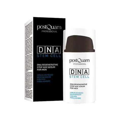 Postquam Global Dna Men Essence Stop Age 30ml bottle, a skincare product for men with anti-aging properties, from Jag Couture London.