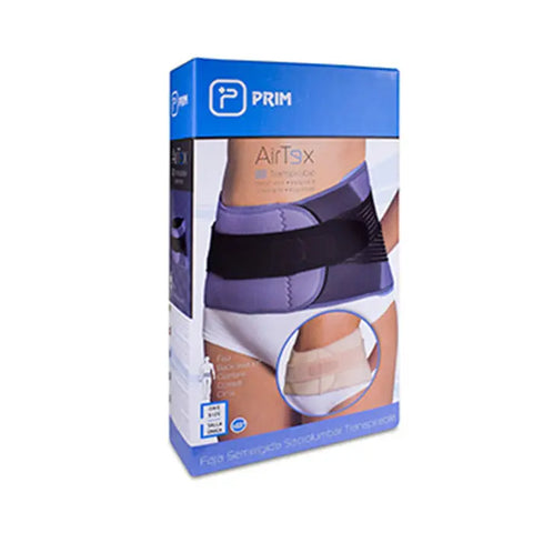 Beige Prim Airtex Sacrolumbar Girdle by Jag Couture London New York, designed for lumbar support and posture correction.