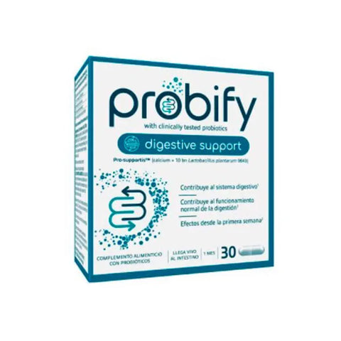 Probify Digestive Support capsules by Jag Couture London New York, showing a bottle of 30 dietary supplement capsules.