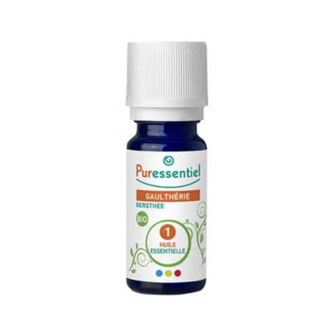 Puressentiel Wintergreen essential oil 10ml bottle with label, produced by Jag Couture London New York.