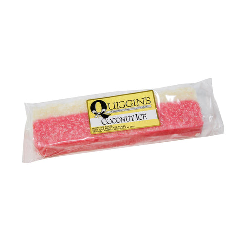 Pink and white coconut ice bar by Jag Couture London - New York, with a textured coconut coating and colorful interior.