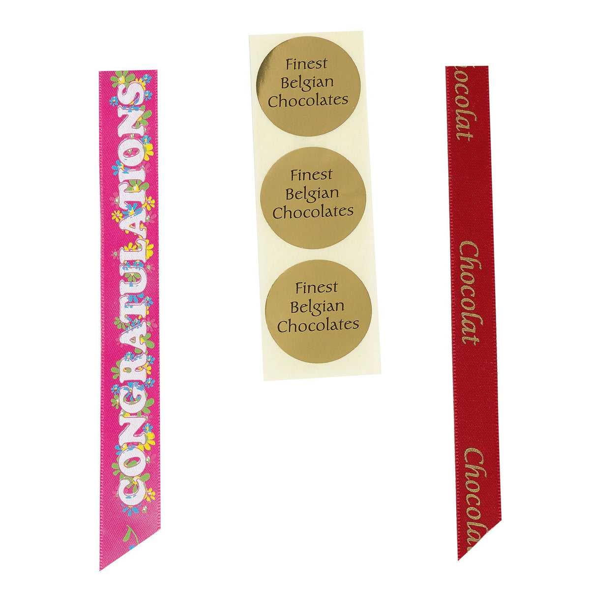 Congratulations printed pink ribbon