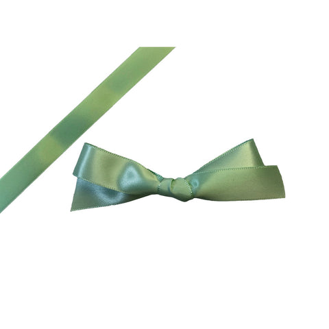 Eau de Nil aqua satin ribbon by Jag Couture London - New York, single faced, smooth and shiny fabric for decorative crafting or gift wrapping.