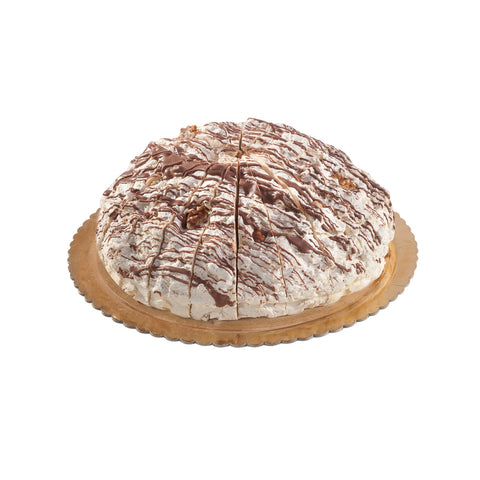 Heart of Gianduja filled handmade soft nougat cake by Jag Couture London New York, showcasing a beautifully layered dessert with rich filling.