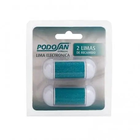 Two replacement parts for Podosan electronic nail file by Jag Couture London New York, shown on a white background.
