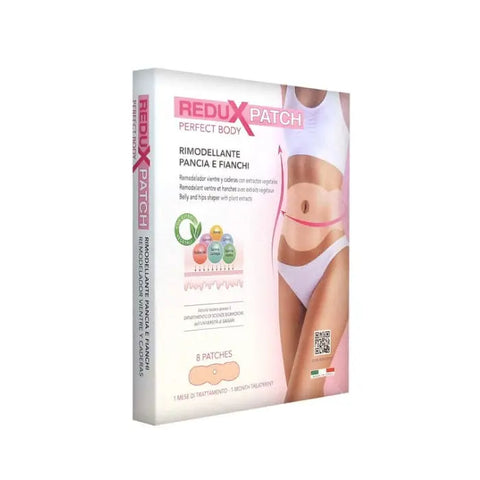 Reduxpatch Perfect Body belly and hips shaper patches by Jag Couture London and New York, showing the discreet patches on skin.