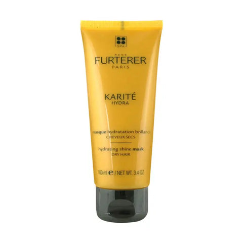 René Furterer Karité Hydra Hydrating Shine Mask in a 100ml jar, with a smooth, nourishing texture for radiant hair.