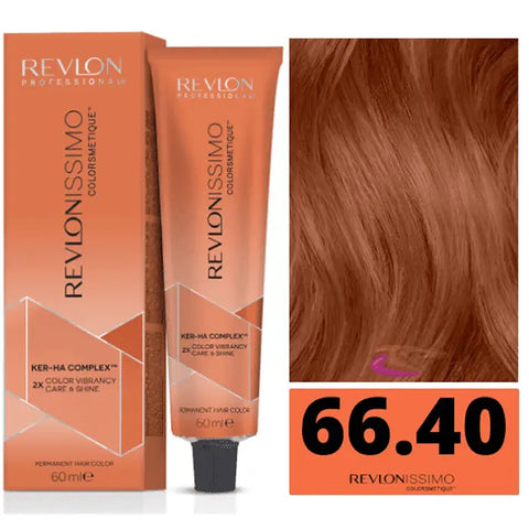 Revlon Revlonissimo Colorsmetique 66/60 Dark Blonde Intense Copper hair dye in 60ml tube, displayed with brand branding.