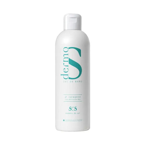 Rilastil Dermo S Bath Gel 1000ml in a clear bottle, featuring a blue and white label, for gentle cleansing and skin care.