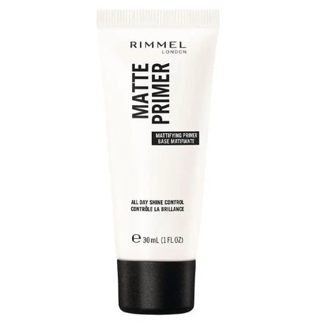 Rimmel London Lasting Matte Primer in 30ml bottle with sleek packaging, designed for a smooth, matte makeup finish.