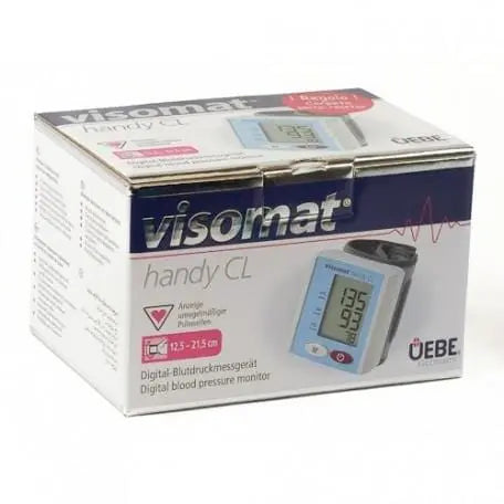 Digital wrist blood pressure monitor by Roche Diagnostic Visomat, featuring a compact design and digital display for easy readings.