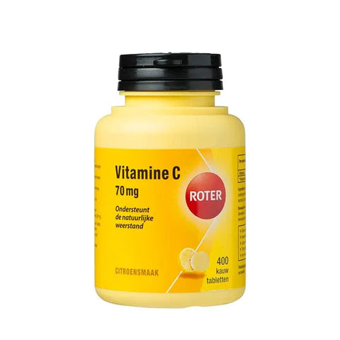 Box of Roter Vitamin C 400 tablets by Jag Couture London featuring 70mg of vitamin C per tablet.