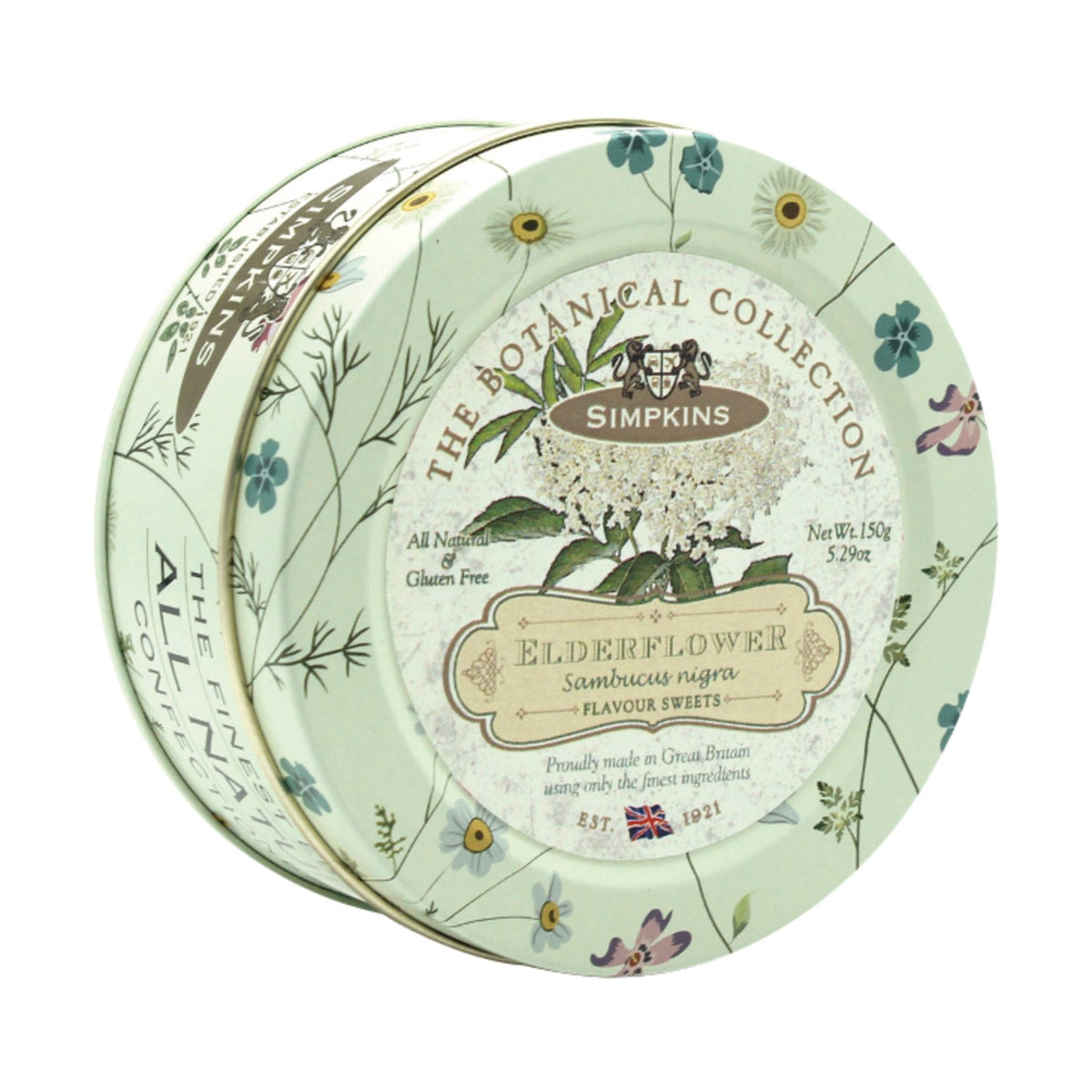Botanical tin of elderflower flavour travel sweets