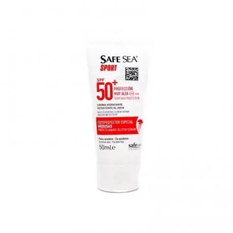 Jag Couture London New York Safe Sea Sport Sunscreen SPF50 jellyfish cream 50ml, waterproof sun protection for active outdoor use.