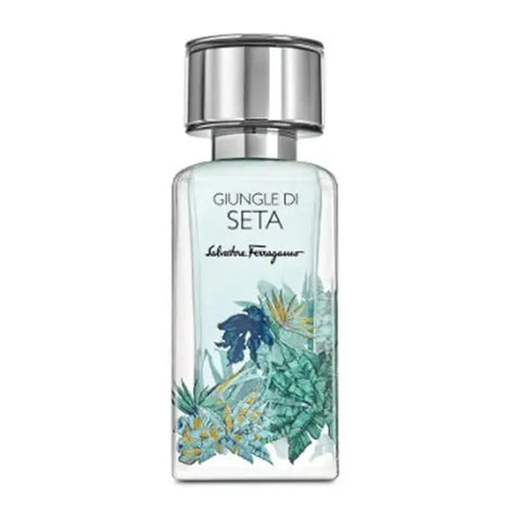 Salvatore Ferragamo Giungle Di Seta Eau De Parfum spray 100ml, featuring elegant packaging with a sleek bottle design.