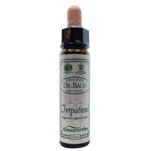 Santiveri Bach Impatiens 10ml herbal remedy bottle, featuring the product label and packaging for Bach flower therapy.