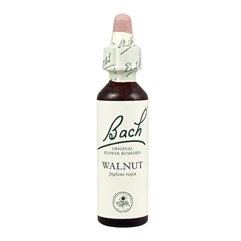 Santiveri Bach Walnut 10ml herbal remedy bottle, featuring natural walnut extract in a small glass container with a dropper.