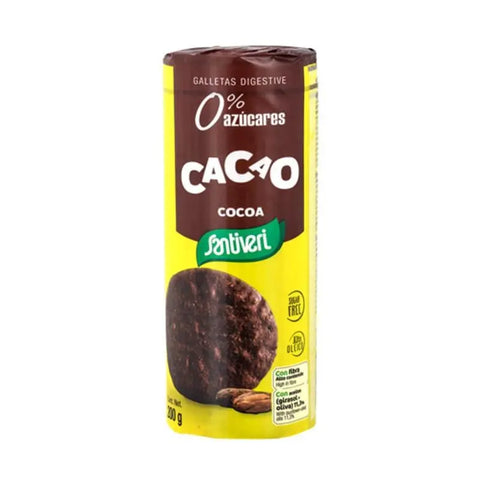 Santiveri digestive cacao biscuits in 200g package, with whole grain cookies featuring cacao flavor from Jag Couture London New York