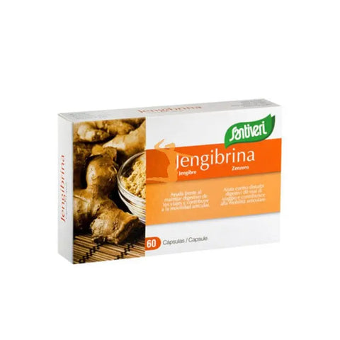 Santiveri Jengibrina 60 capsules supplement by Jag Couture London New York, featuring ginger extract capsules.