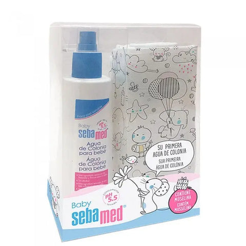 Set of two Sebamed Baby Water Cologne bottles, alcohol-free, 250ml each, from Jag Couture London-New York, featuring gentle baby skincare.