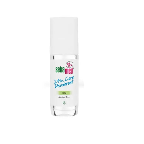 Sebamed deodorant spray in 75ml bottle, offering 24-hour freshness, displayed with branding from Jag Couture London New York.