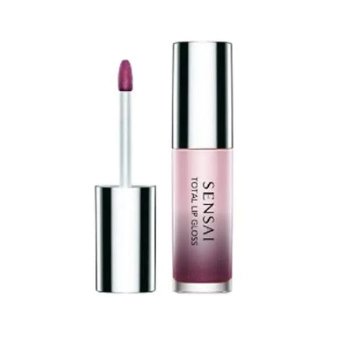 Sensai Total Lip Gloss in Colours 01 Akatsuki Black, 4.5ml, showcasing glossy black lip color in a sleek tube.