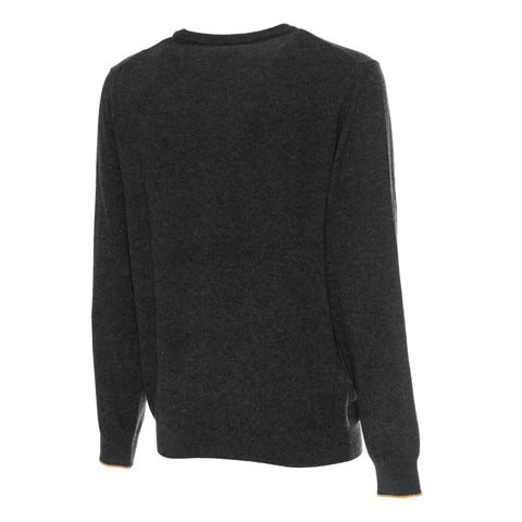 Dark grey melange Sergio Tacchini sweatshirt with logo detail, displayed on a hanger against a neutral background.
