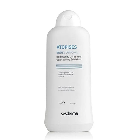 Sesderma Atopises Gel Baño 750ml, a soothing cleansing gel for sensitive skin, in a large bottle.