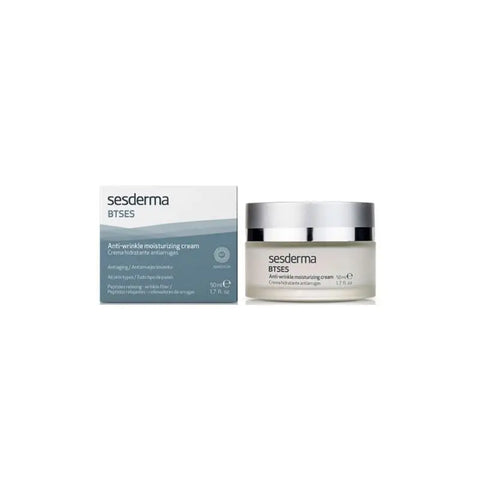 Sesderma BTSes moisturizing cream with anti-wrinkle formula in a 50ml jar, designed for youthful skin.