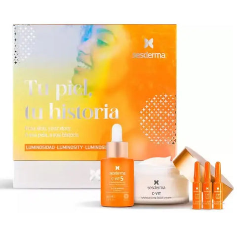 Sesderma C-Vit skincare set with five pieces, including serums and creams, from Jag Couture London New York.