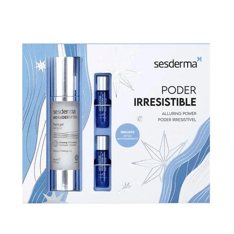 Sesderma Irresistible Power Moisturising Set with four skincare products, displayed with packaging from Jag Couture London and New York.