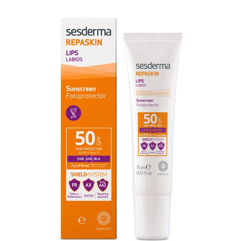 Sesderma Lip Light Protector SPF 50 lip balm by Jag Couture London New York, showing the packaging and product details.