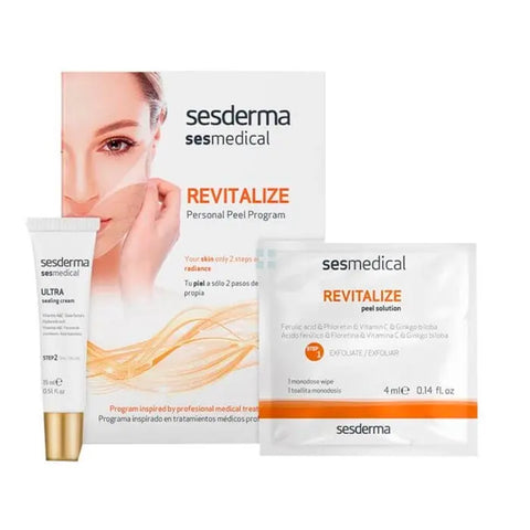 Sesderma Revitalize Personal Peel Program 1U, skincare treatment kit, with branding from Jag Couture London New York.