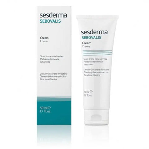 Sesderma Sebovalis facial cream in a 50ml jar, featuring a clean, minimalist design with branding from Jag Couture London New York.