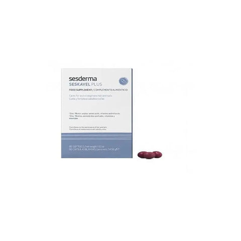 Sesderma Seskavel Plus 60 capsules in a bottle, a dietary supplement by Jag Couture London New York.