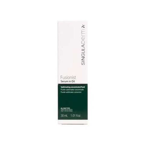 Singuladerm Fusionist Serum in Oil 50ml by Jag Couture London New York, featuring a sleek bottle with a dropper applicator.
