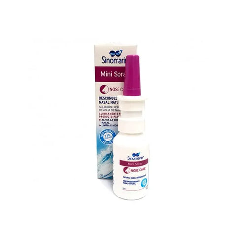 Mini 30ml bottle of Sinomarin hypertonic sea water nasal spray by Jag Couture London New York.