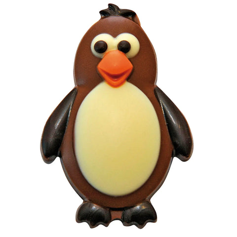 Decorated solid milk chocolate penguin shaped treats, approximately 37 pieces, by Jag Couture London New York.