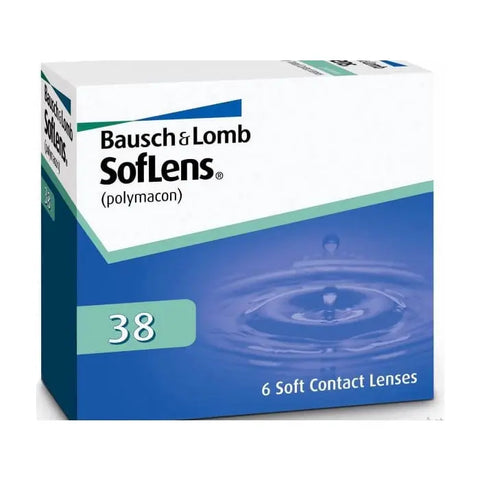 Soflens 38 tinted contact lenses in visibility tint, -2.25 diopters, BC 87, from Jag Couture London New York, six units.