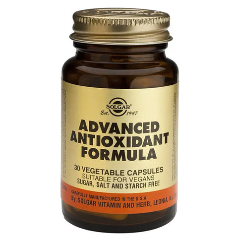 Solgar Advanced Antioxidants supplement in 30 capsules with Jag Couture London-New York branding on the bottle.