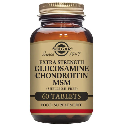 Solgar Glucosamine Chondroitin Msm 60 tablets bottle, dietary supplement for joint health, branded by Jag Couture London New York