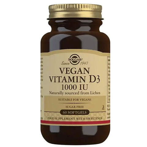 Solgar Vitamin D3 1000UI softgels in a bottle, dietary supplement for bone health and immune support, by Jag Couture London New York