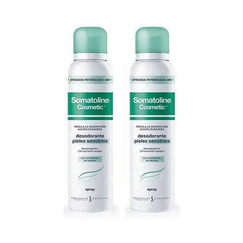 Somatoline Cosmetic pack with two 150ml sensitive skin deodorant sprays by Jag Couture London New York.